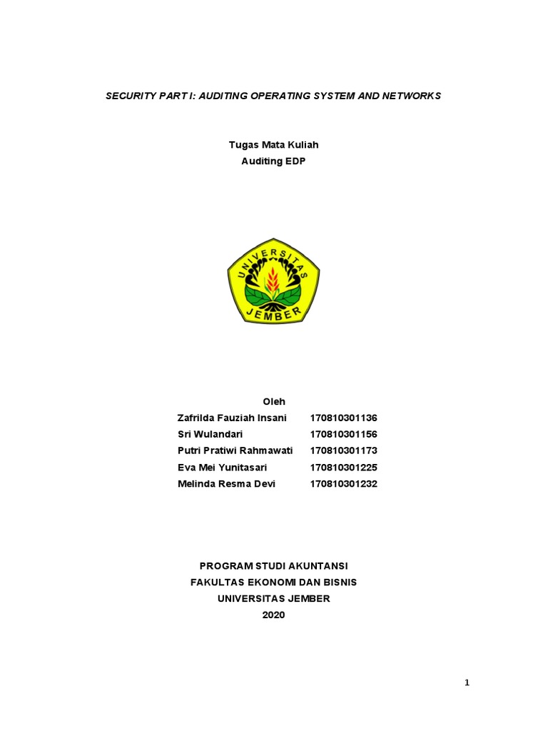 Kelompok 9 Security Part I Auditing Operating System And Networks Pdf