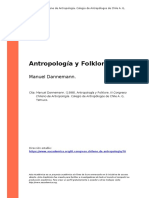 Manuel Dannemann. (1998) - Antropologia y Folklore