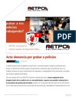 Acta-Denuncia Por Grabar A Policías - NETPOL PDF