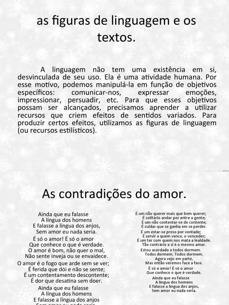 As Figuras de Linguagem Nos Textos | PDF | Assunto (gramática) | Amor