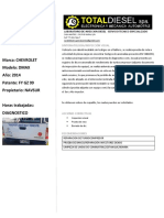 Informe Tecnico Chevrolet Dmax Inyectores Turbos Navsur PDF