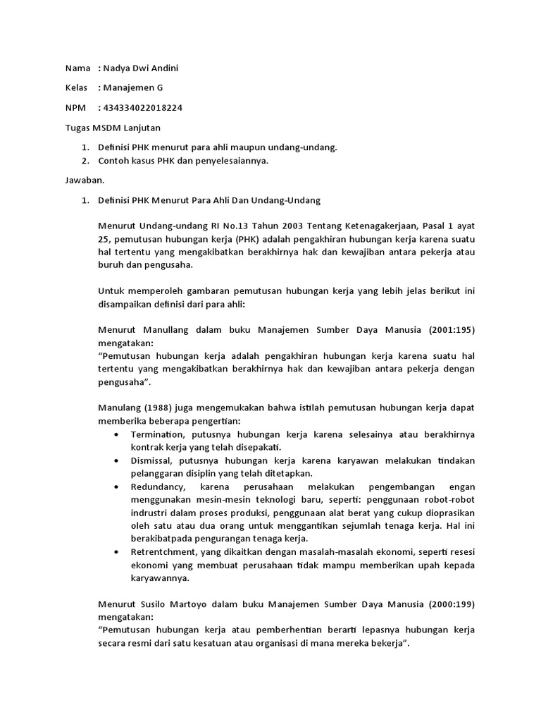 Tugas Msdm Lanjutan Pdf