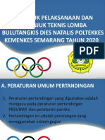 Petunjuk Pelaksanaan Dan Petunjuk Teknis Lomba Bulutangkis Dies