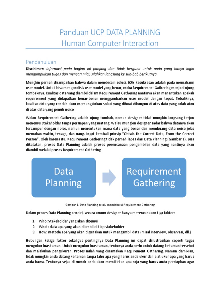Panduan Data Planning UCP HCI | PDF