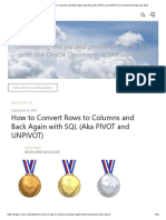 How To Convert Rows To Columns and Back Again With SQL (Aka PIVOT and UNPIVOT) - Oracle All Things SQL Blog