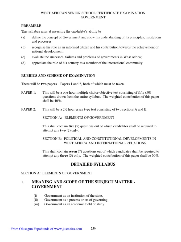 Government Waec | PDF | West Africa | Test (Assessment)