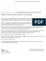 Resolução do Fórum de São Paulo Fórum de São Paulo Nova York sobre o Documento básico da Reunião