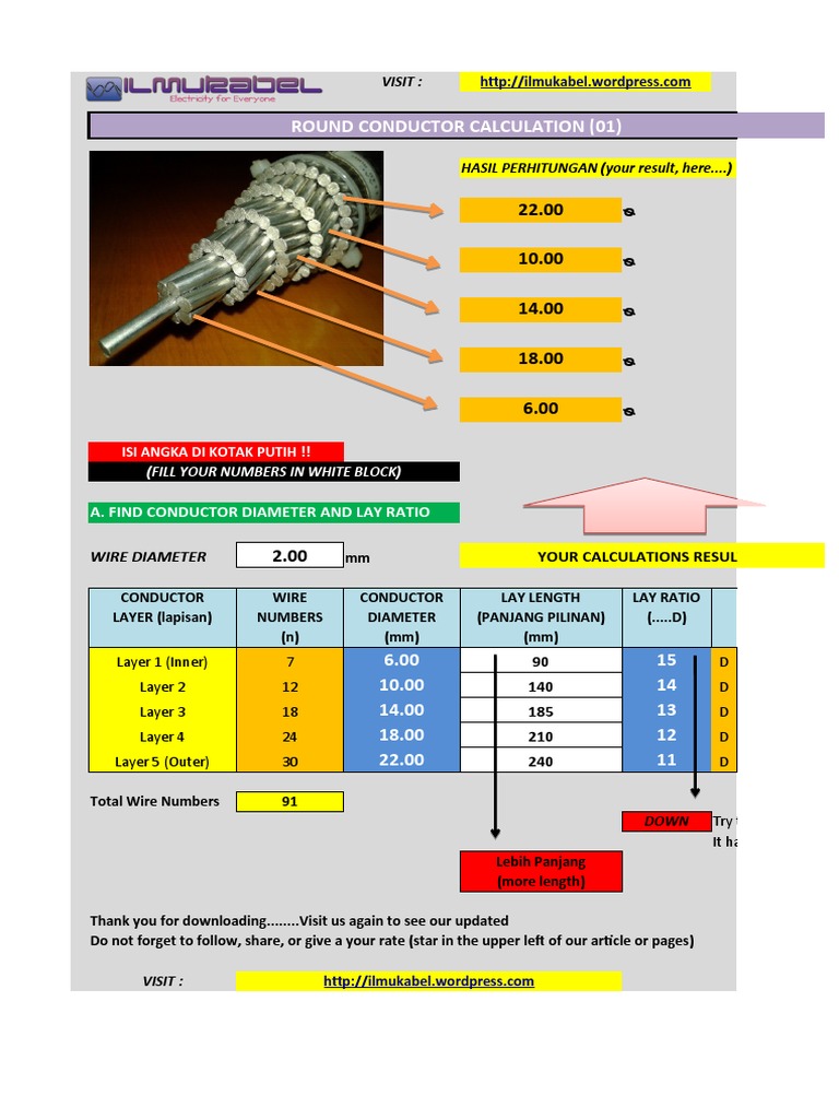 Conductor Diameter and Lay Ratio Guide | PDF | Manufactured Goods ...