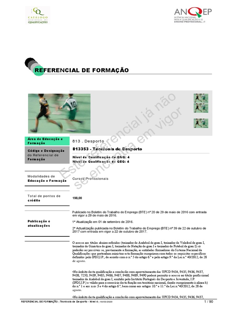 Regulamento de Curso Uefa C-Grau I de Treinadores de Futebol (2020-2022)  Cascais, PDF, Futebol