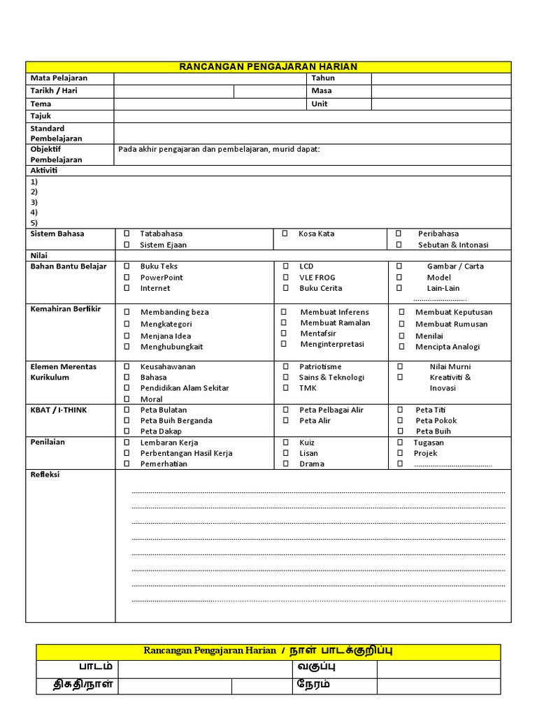 Contoh Templete Kosong RPT | PDF