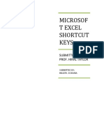 Basic Excel Shortcut Keys