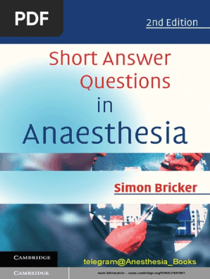 Anesthesia Books Short Answer Questions In Anaesthesia Pdf Anesthesia Childbirth