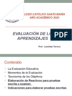 Evaluación de Los Aprendizajes