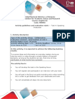 Activities Guidelines and Evaluation Rubric - Unit 2 - Task 4 - Speaking Production