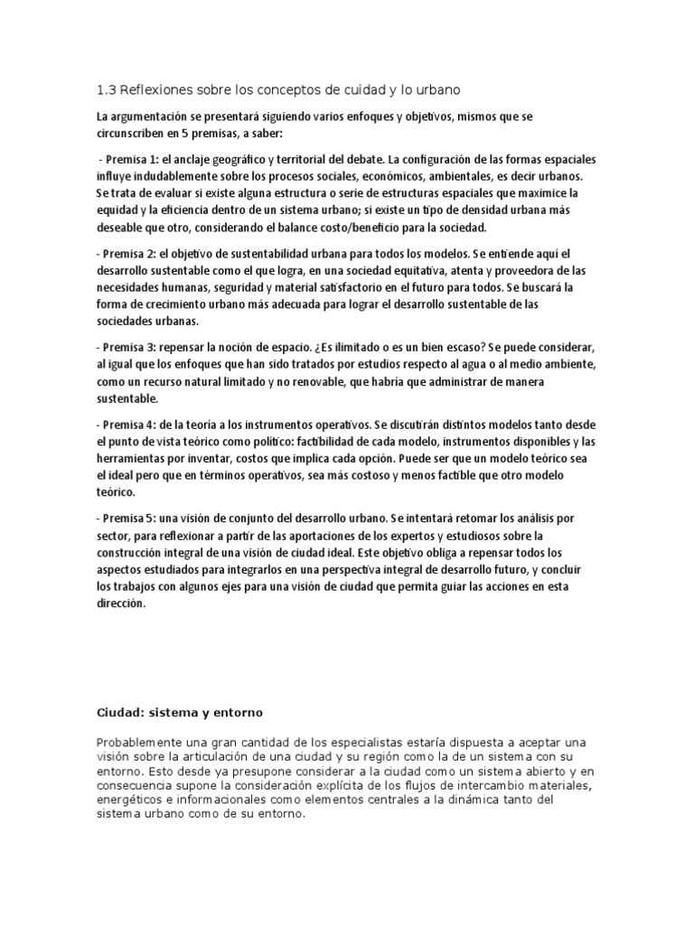 Reflexiones sobre lo urbano y la ciudad | PDF | Sector terciario de la ...