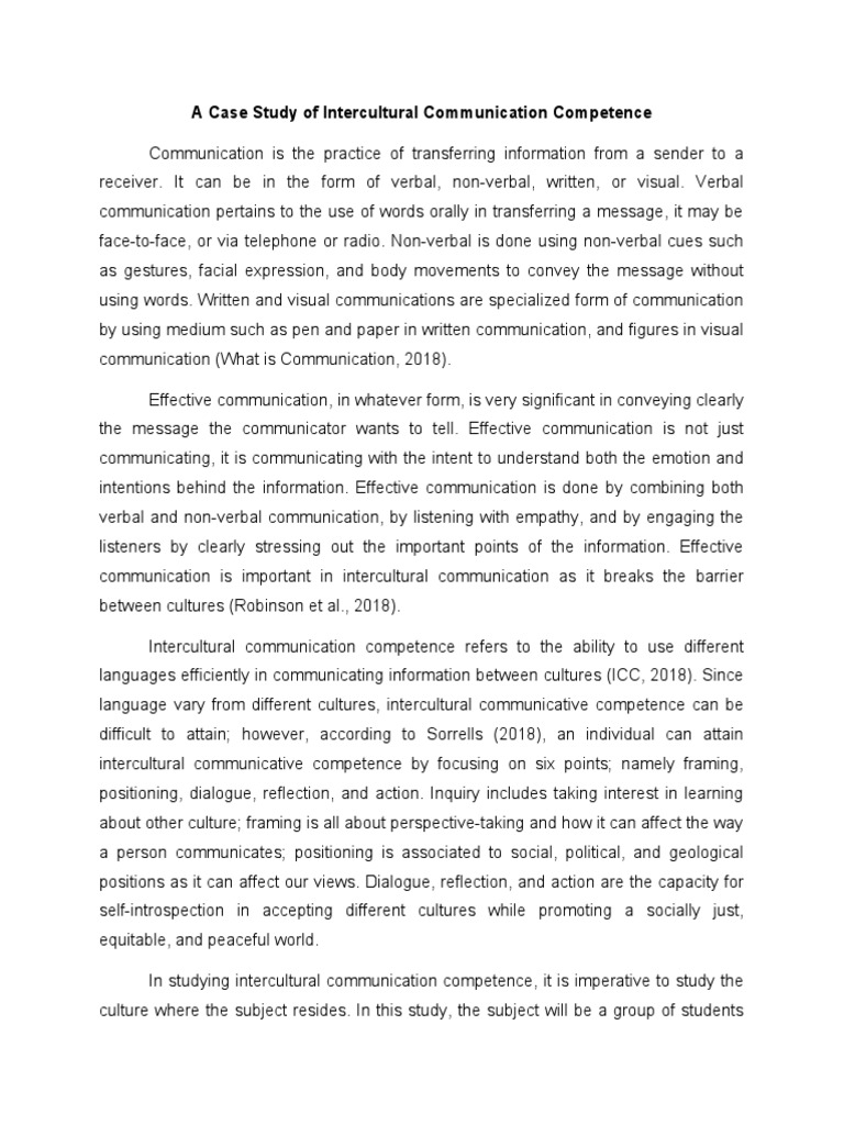 Intercultural Communication Competence | PDF | Nonverbal Communication ...