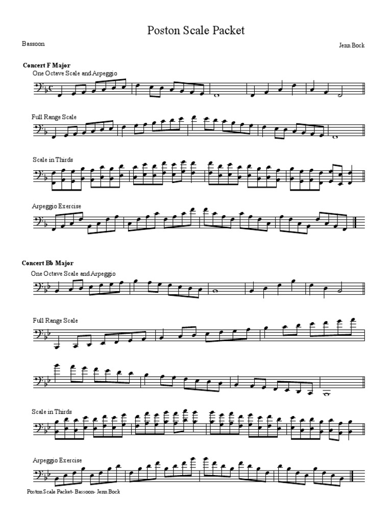 Bassoon Scales PDF PDF Musicology Musical Instruments