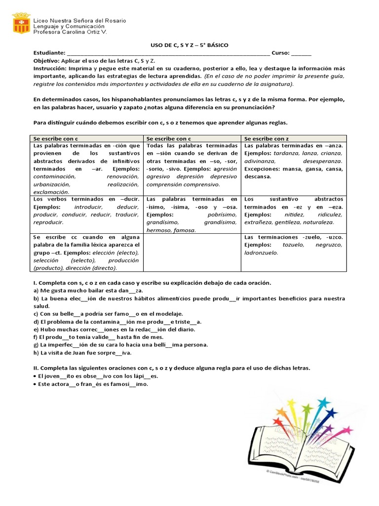 Lenguaje 2 Uso de C, S y Z | PDF | Gramática | Lingüística