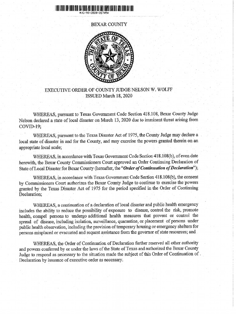 Executive Order Issued March 18 2020 Final