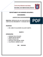 Obtención de constantes cinéticas de crecimiento y consumo de glucosa por Candida utilis