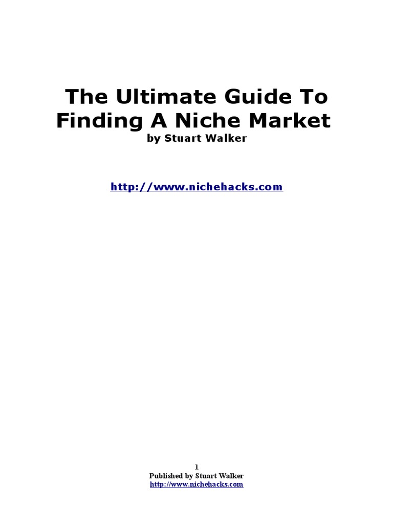 Ultimate Guide to Niche Market Research | PDF | Search Engine ...