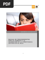 MANUAL DE PROCEDIMIENTOS PARA EL FOMENTO Y LA VALORACION DE LA COMPETENCIA LECTORA EN EL AULA