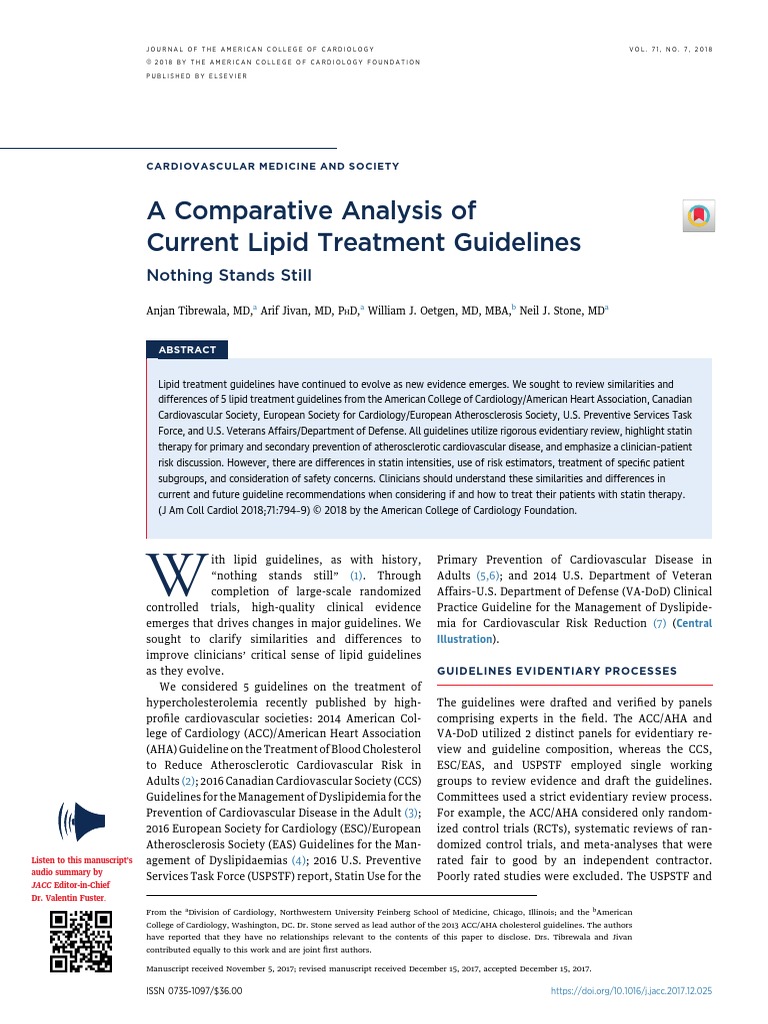 Comparacion Guias Dislipidemias Statin Low Density Lipoprotein