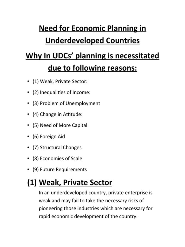 Economic Planning in Underdeveloped Countries | PDF | Economic Growth ...
