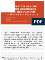 REITERATION OF CIVIL SERVICE COMMISSION (CSC) MC 001, S. 2017