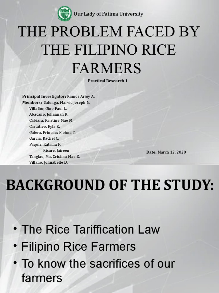Challenges for Filipino Rice Farmers | PDF