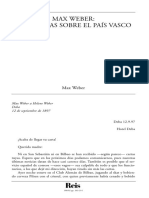 WEBER, Max, Dos Cartas Sobre El País Vasco PDF