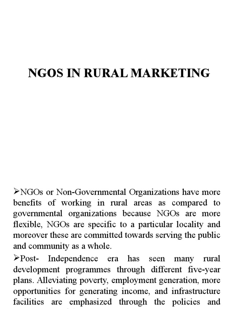 Role of NGOs in Rural Development | PDF | Non Governmental Organization ...