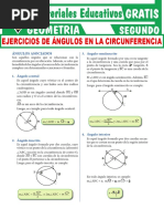 Ejercicios de Ángulos en La Circunferencia para Segundo Grado de Secundaria PDF