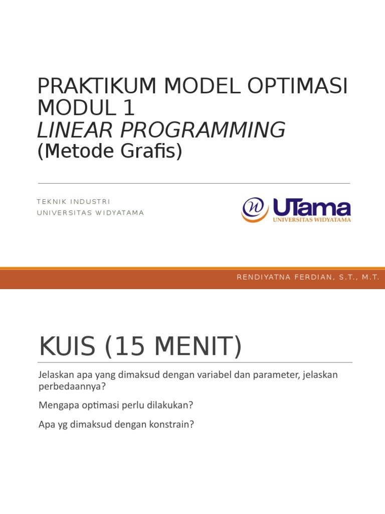 Linear Programming Optimization Modeling Practicum | PDF