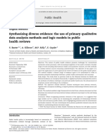 Synthesizing Diverse Evidence The Use of Primary Qualitative Data Analysis Methods and Logic Models in Public Health Reviews