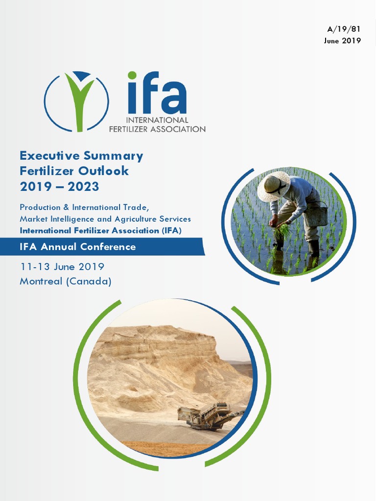 2019 IFA Annual Conference Montreal Fertilizer Outlook 20192023