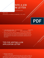 How To Write A Job Application Letter