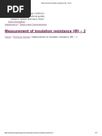 Measurement of Insulation Resistance (IR) - Part 2 PDF