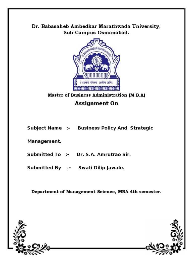 Assignment Front Page | PDF