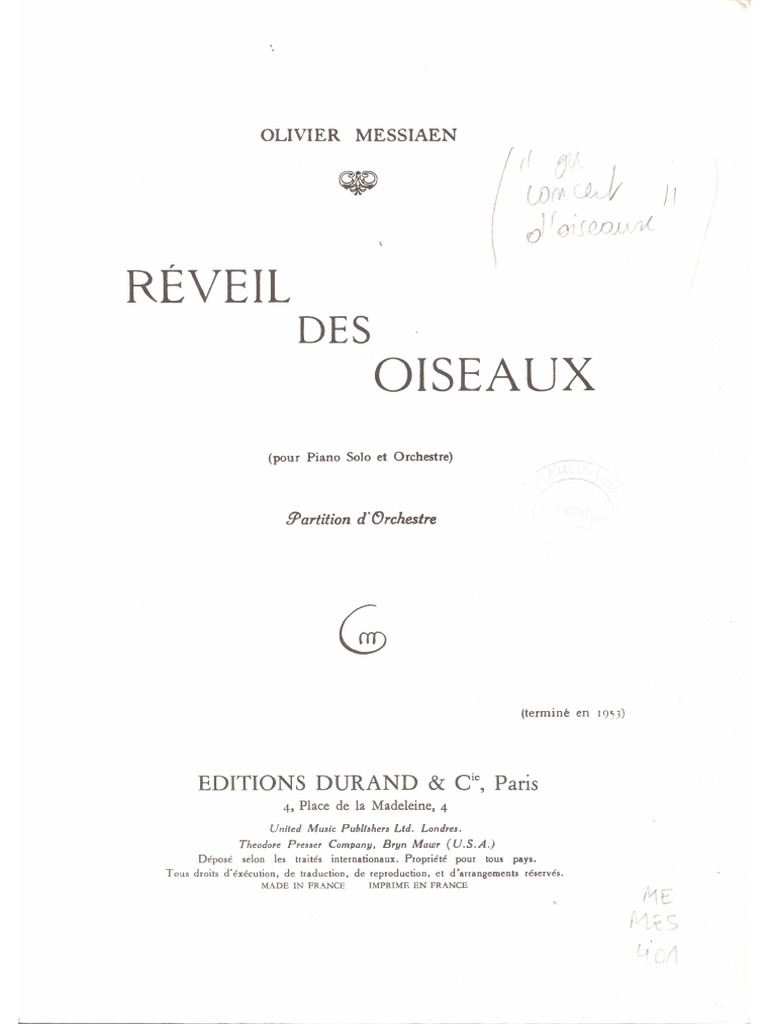 Réveil Des Oiseaux PDF | PDF