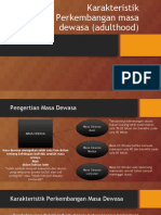 Karakteristik Perkembangan Masa Dewasa