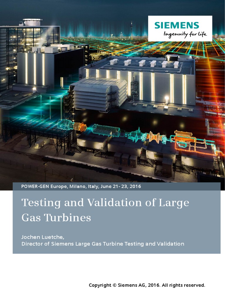 Testing and Validation of Large Gas Turbines | PDF | Gas Turbine | Siemens