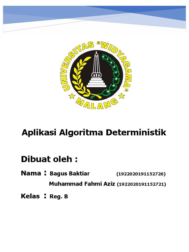 Aplikasi Algoritma Deterministik Dengan Dynamic Programming | PDF ...