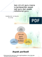 M15bincangkan Ciri-Ciri Guru Mesra Budaya Berdasarkan Aspek Peribadi