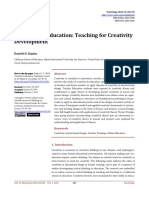 Creativity in Education Teaching For Creativity de