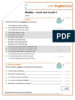 Grammar Practice Modals Must and Mustnt