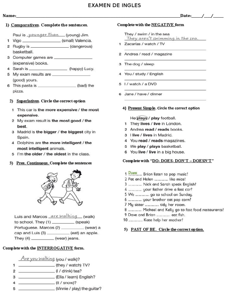 English Exam: Grammar Exercises | PDF | Language Arts & Discipline ...