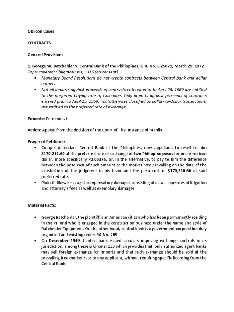 Oblicon Cases Digest Pdf Eminent Domain Lawsuit