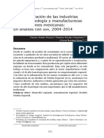 La Concentración de Las Industrias de Alta Tecnología y Manufactureras en Las Regiones Mexicanas: Un Análisis Con SDM, 2004-2014