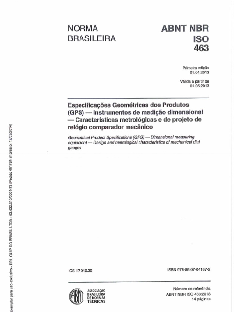 Comparador - NBR ISO 463